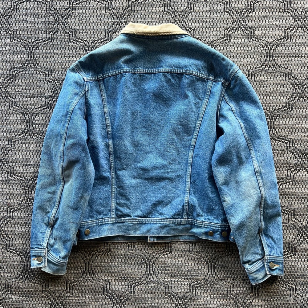 Vintage Mustang Stormrider Jacket Mens XL Blue Blanket Lined Corduroy Trucker - Picture 3 of 14